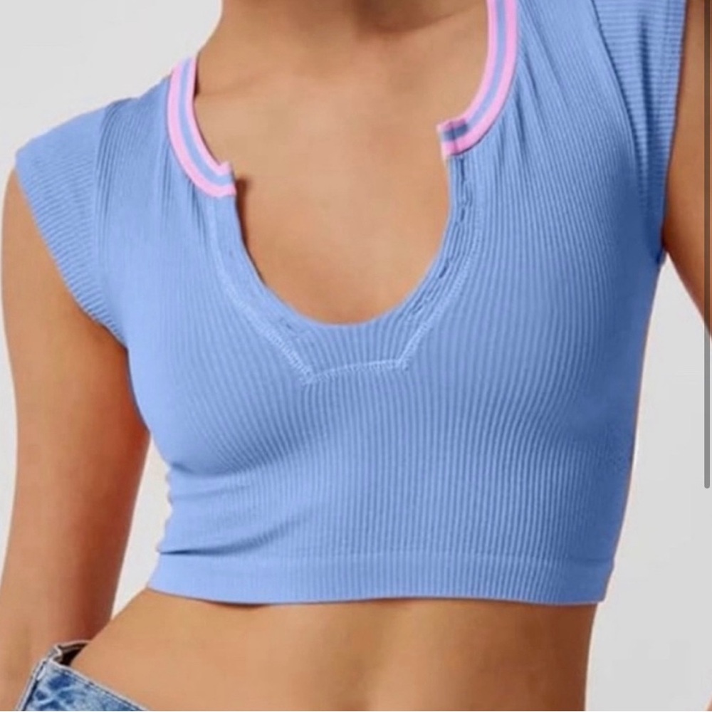 Urban outfitters Blue and pink crop top